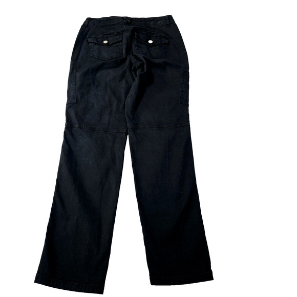 The Slim Crop Womens Crop Pants Black Size 0 Cotton Blend Stretch Button Zip - Picture 2 of 12